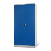 Plåtskåp 2000x1000x500 grå/blå med lådor