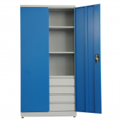 plåtskåp med lådor