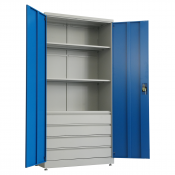 PLÅTSKÅP 2000X1000X500 MED LÅDOR